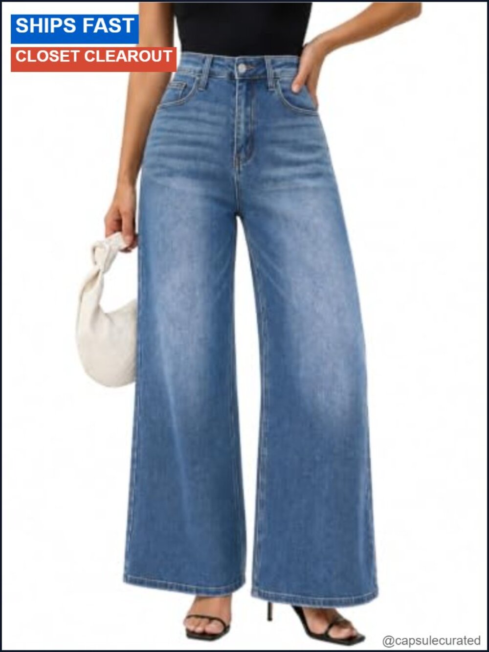 High Waisted Wide Leg Stretchy Jeans Butt Lifting Denim Pants